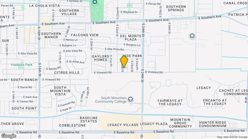 6627 S 22nd Pl, Unit #2 Map and Location Details