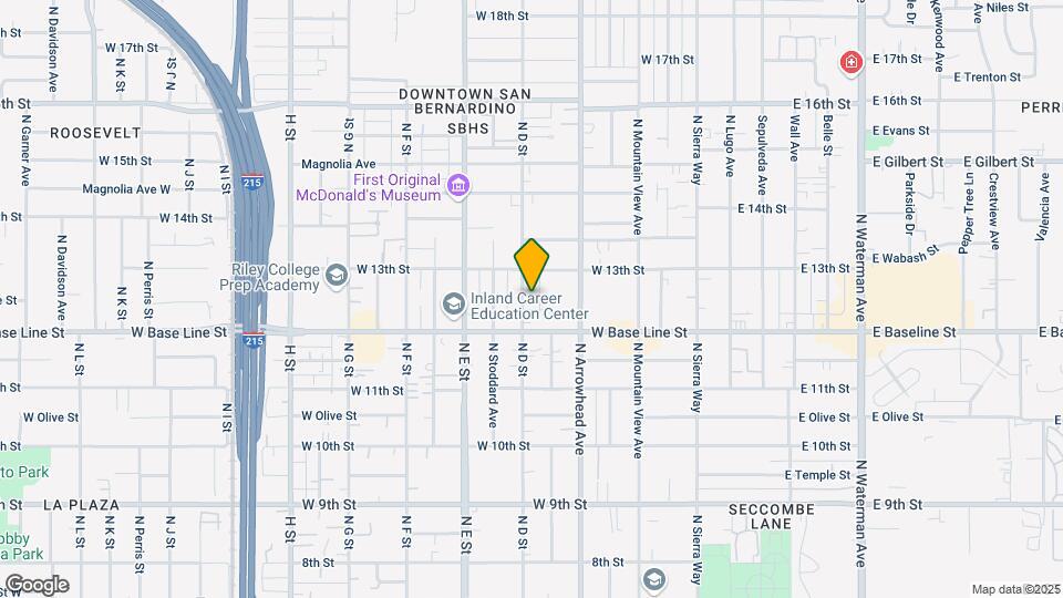 1255 N D St Map and Location Details