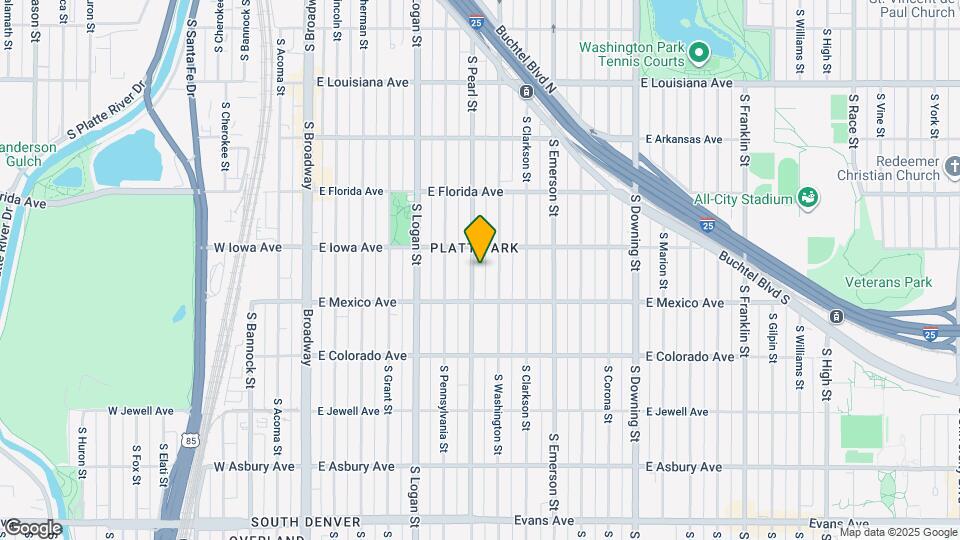 1638 S Pearl St Map and Location Details