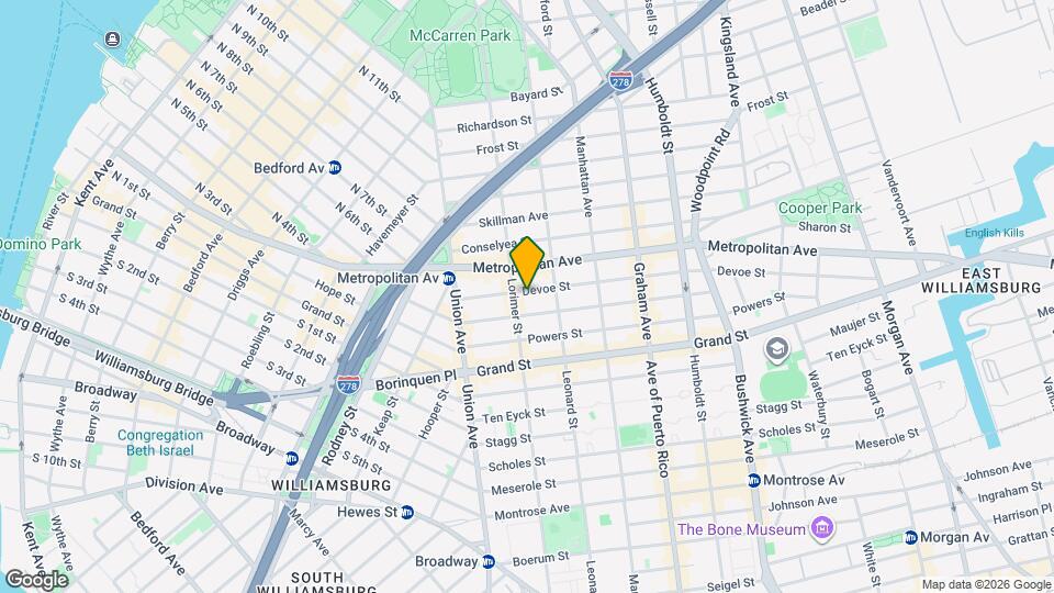 68 Devoe St, Unit 2 Mapa y Detalles de la Ubicación