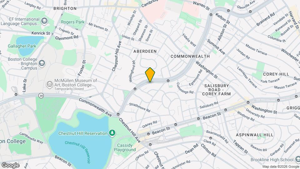 1734 Commonwealth Avenue, Unit #2 Map and Location Details
