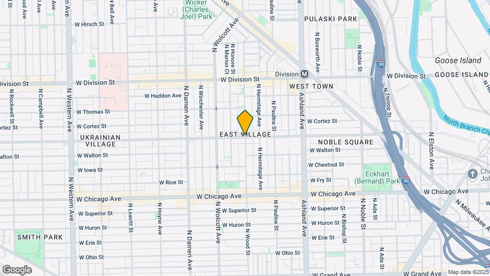 1000 N Wood St Map and Location Details