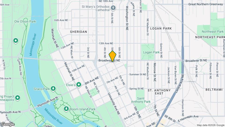 824 5th St NE, Unit Attic Loft Map and Location Details