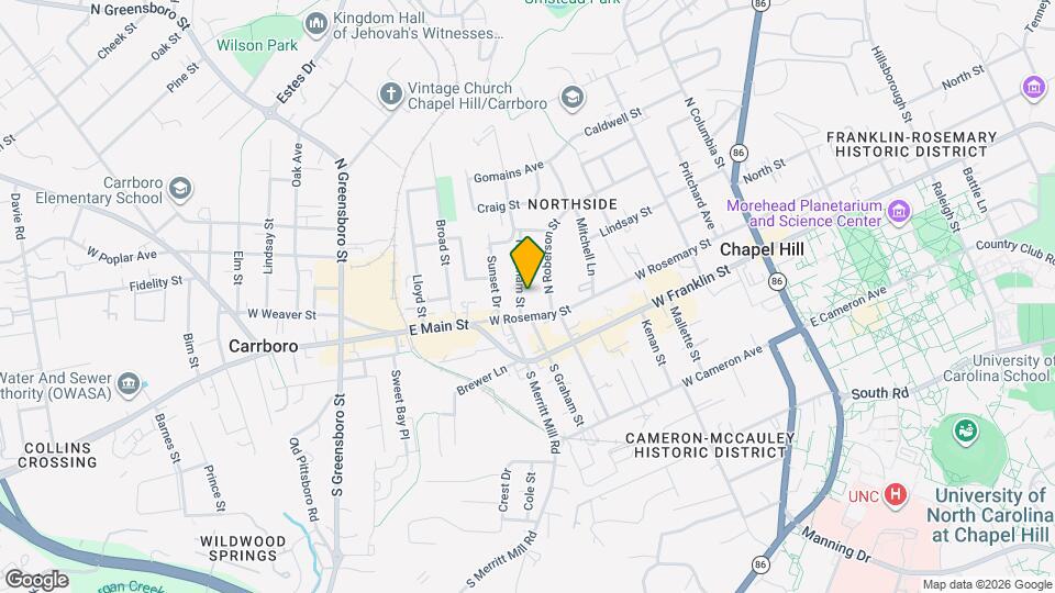 206 N Graham St Mapa y Detalles de la Ubicación