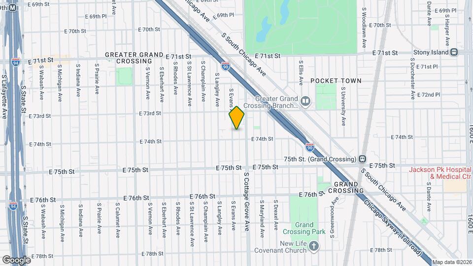 7349 S Evans Ave Map and Location Details