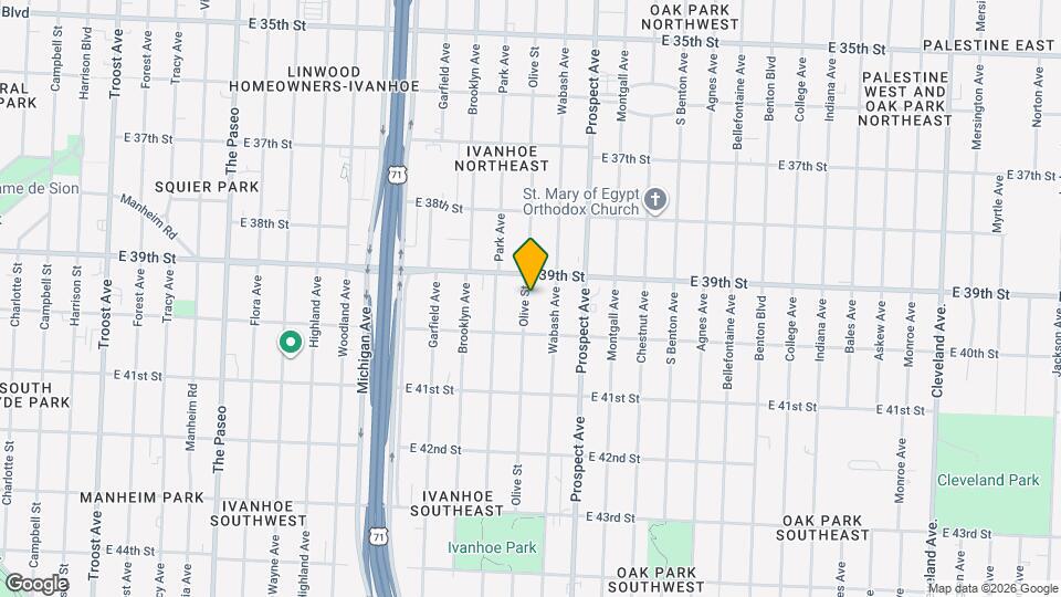 3919 Olive St Map and Location Details