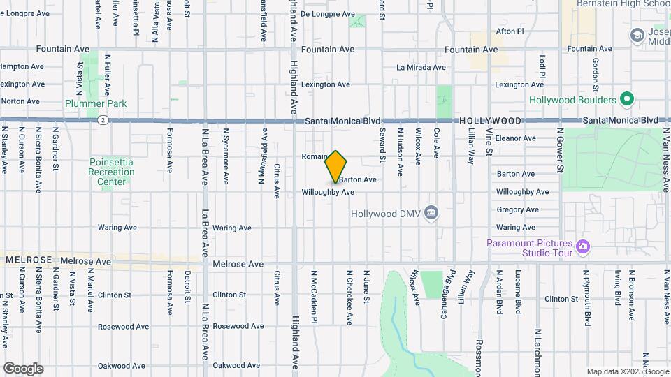 6625 Willoughby Ave Map and Location Details