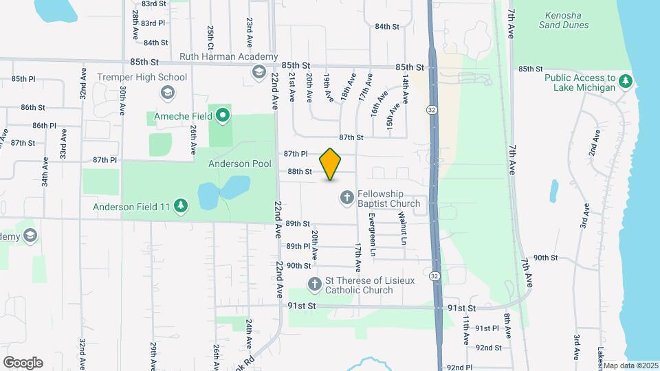 1818 89th St, Unit 2 bed apt Map and Location Details