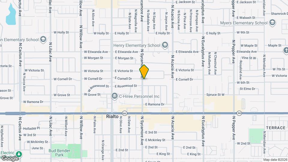 615 N Sycamore Ave Map and Location Details