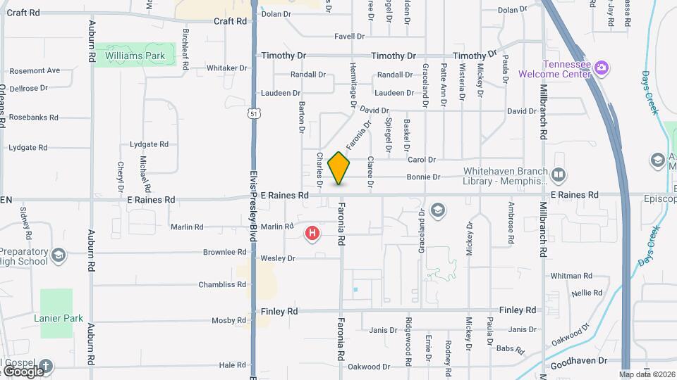 1316 E Raines Rd Map and Location Details