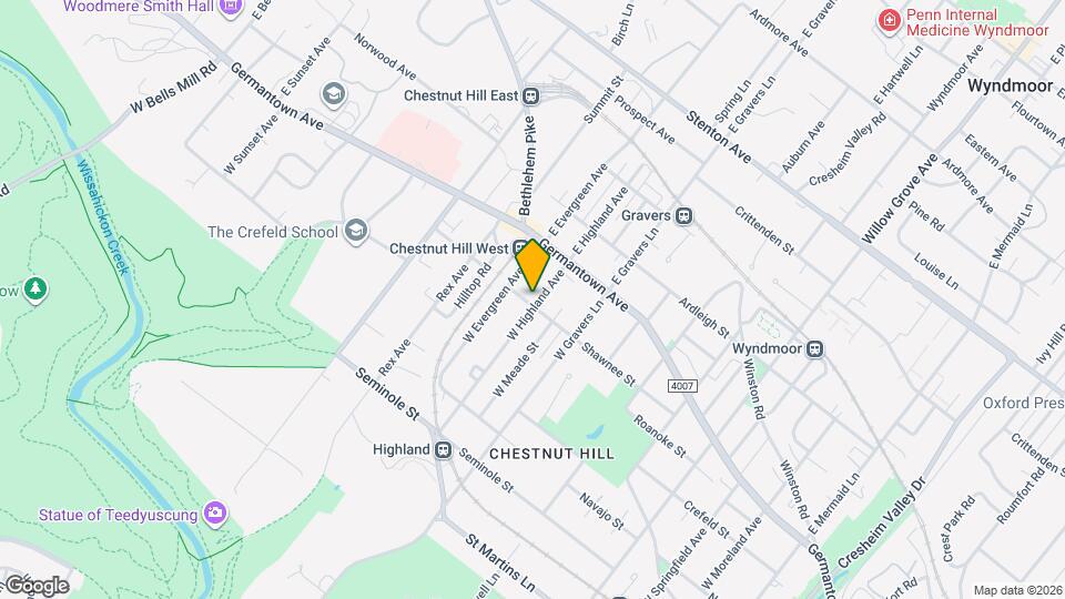 47 W Highland Ave Map and Location Details