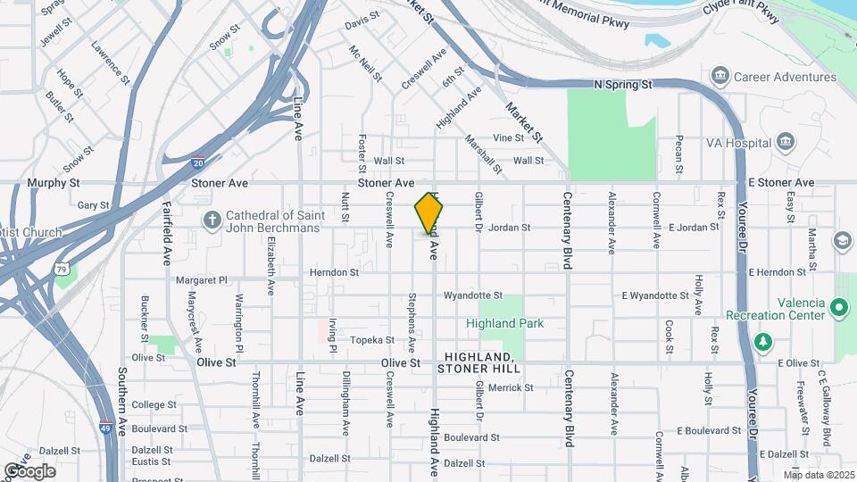 1516 Highland Ave Map and Location Details