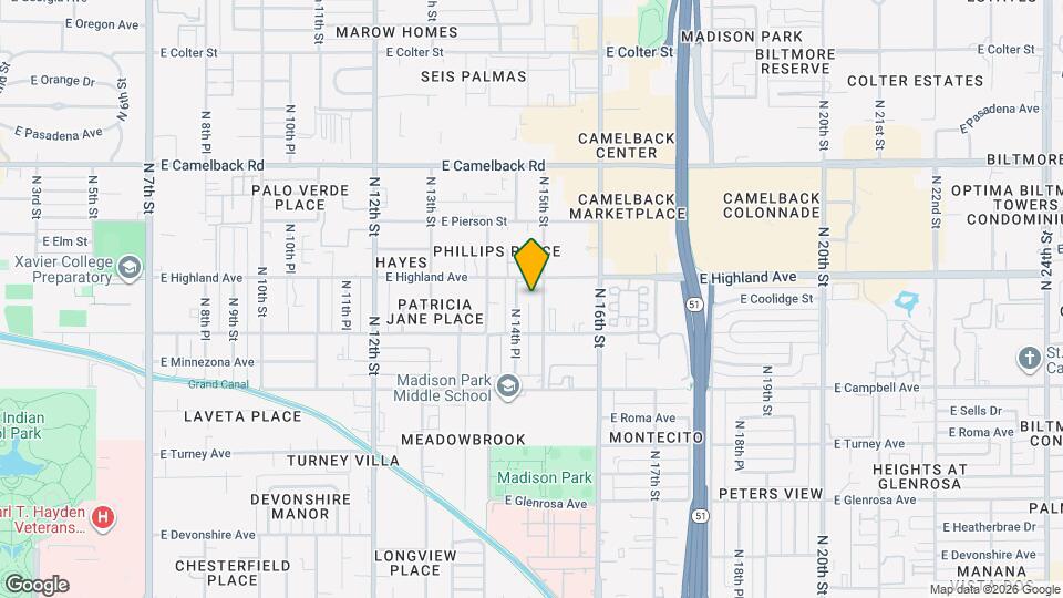 1449 E Highland Ave Map and Location Details