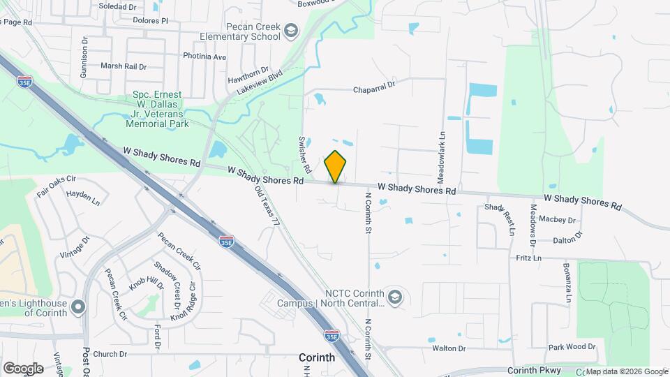 2814 W Shady Shores Rd Map and Location Details