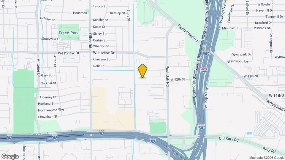 1250 N Post Oak Rd Map and Location Details