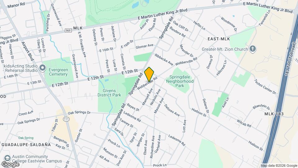 1159 Webberville Rd Map and Location Details