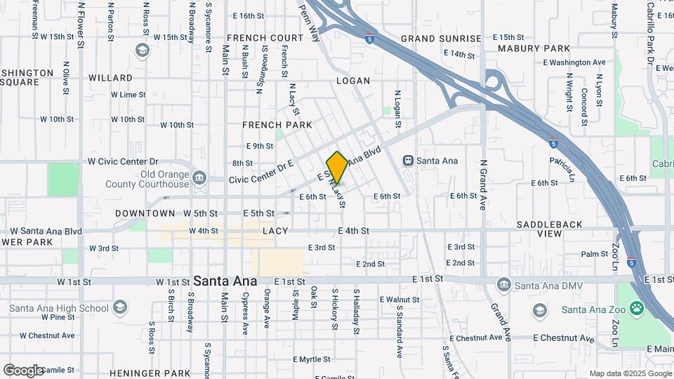 620 N Lacy St Map and Location Details