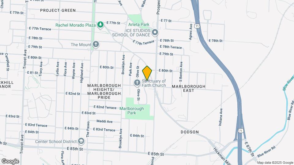 8037 Wabash Ave Map and Location Details