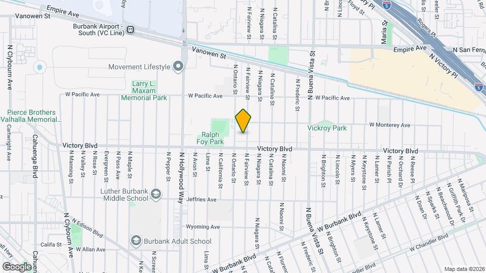 1721 N Fairview St Map and Location Details