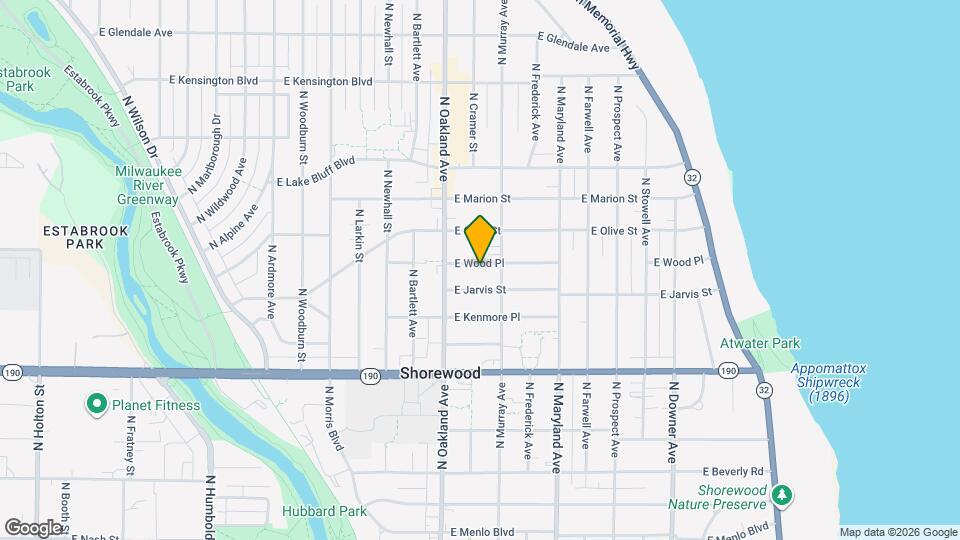 1903 E Wood Pl, Unit Lower duplex in Shorewood Map and Location Details