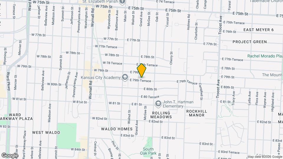 206 E 79th Ter Map and Location Details