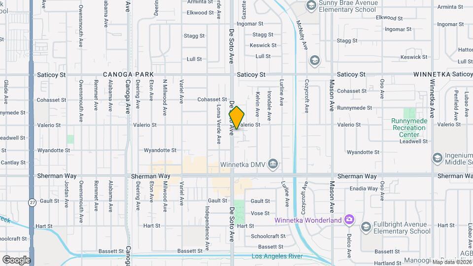 7348 De Soto Ave Map and Location Details