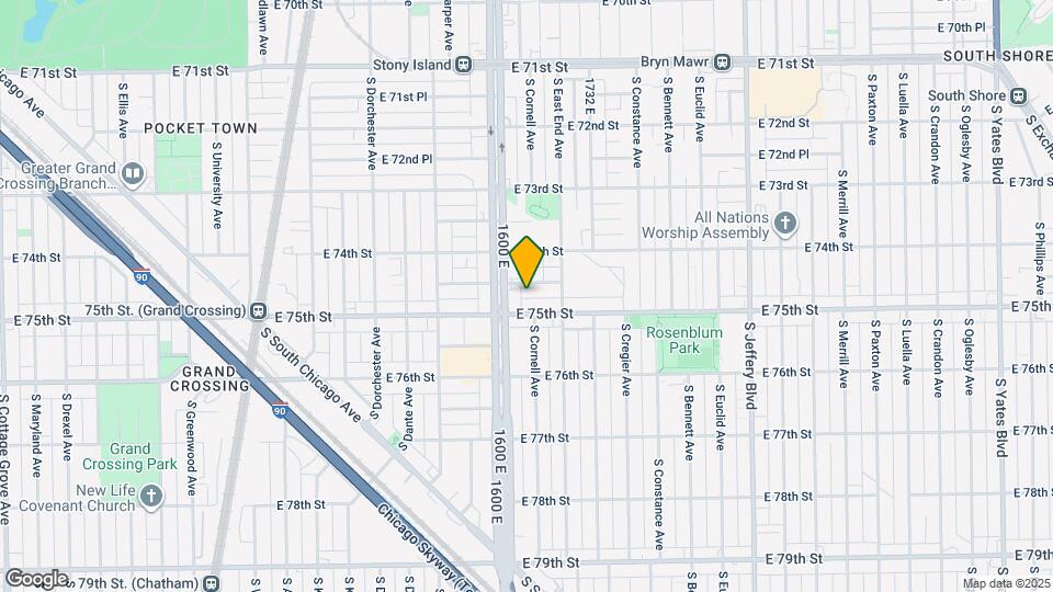 1619 E 74th Pl Map and Location Details