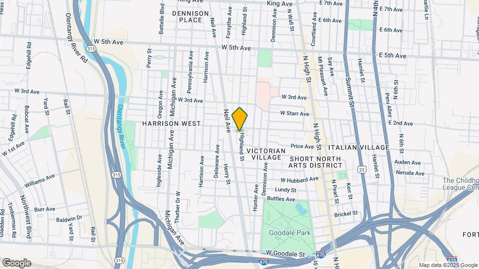 981 Highland St Map and Location Details