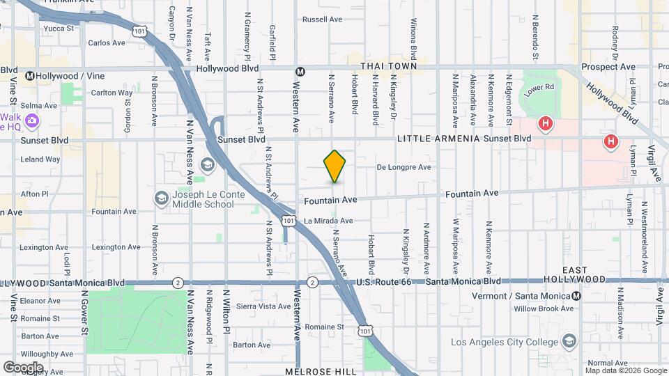 1326 N Serrano Ave Map and Location Details