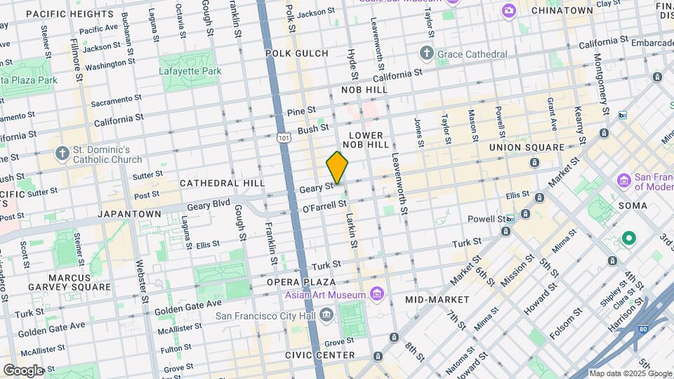 925 Geary Street Map and Location Details