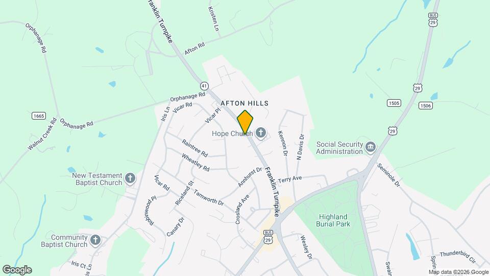 1123 Franklin Turnpike Map and Location Details