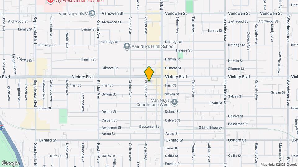 14545 Friar St Mapa y Detalles de la Ubicación