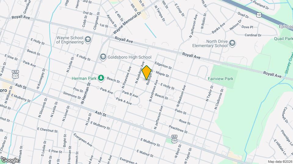 611 Rudolph St Map and Location Details