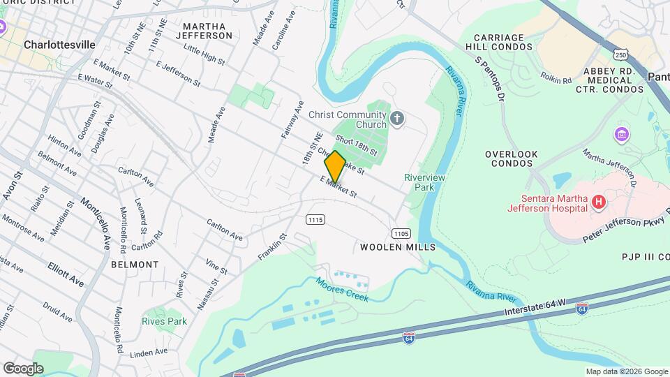 1622 East Market St Map and Location Details