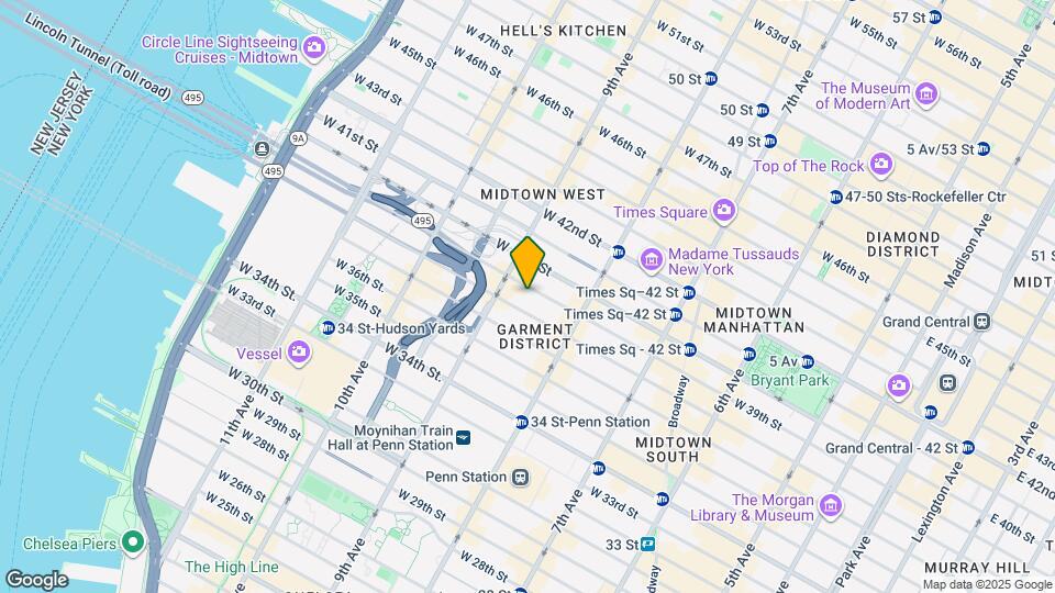 338 W 39th St Map and Location Details