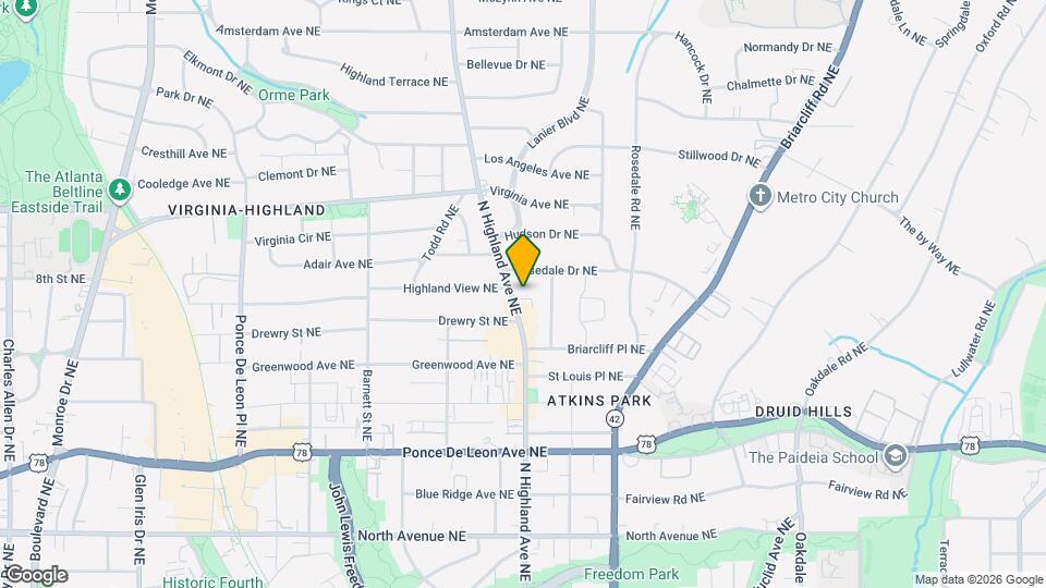 897 N Highland Ave NE Map and Location Details