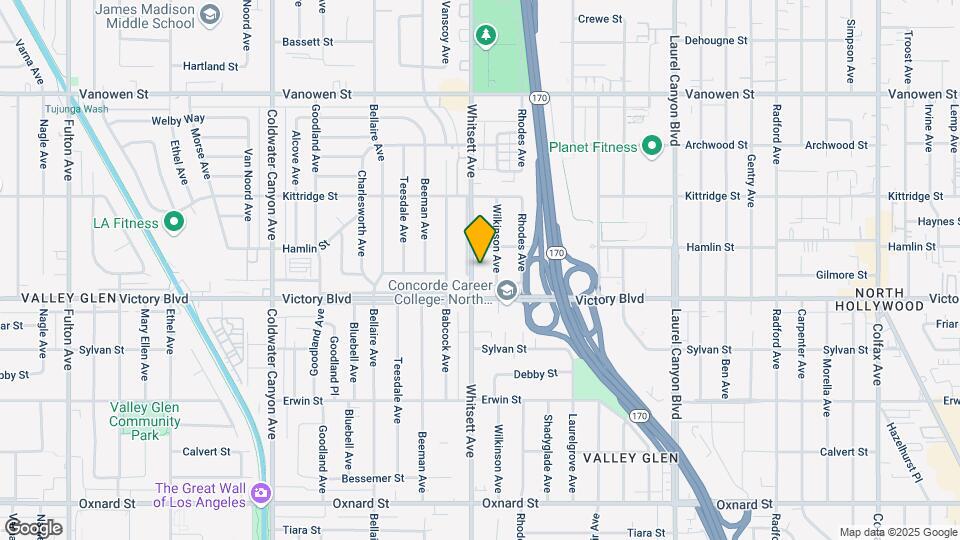 6436 Whitsett Ave Map and Location Details
