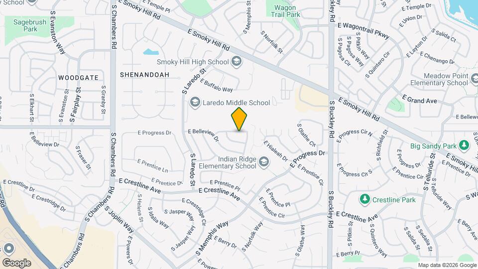 16270 E Belleview Pl Map and Location Details