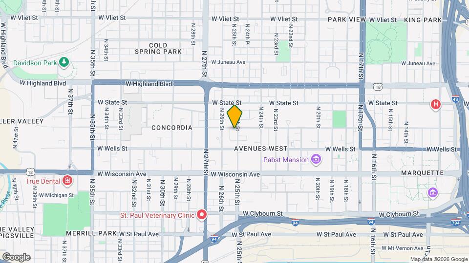 2501 W Kilbourn Ave Map and Location Details