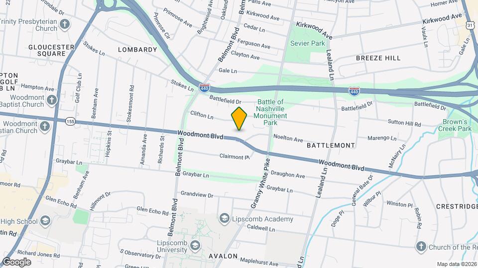 1486 Woodmont Blvd Map and Location Details