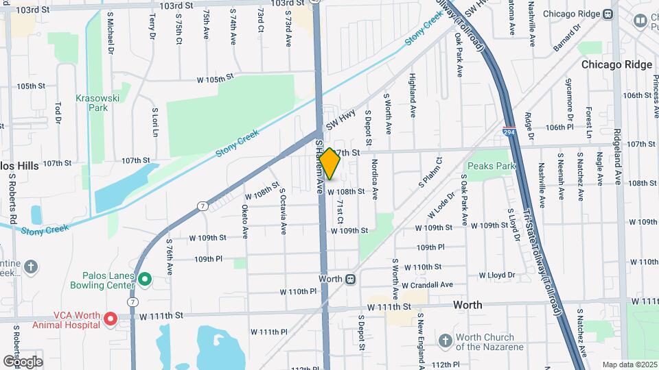 10755 S Harlem Ave Map and Location Details