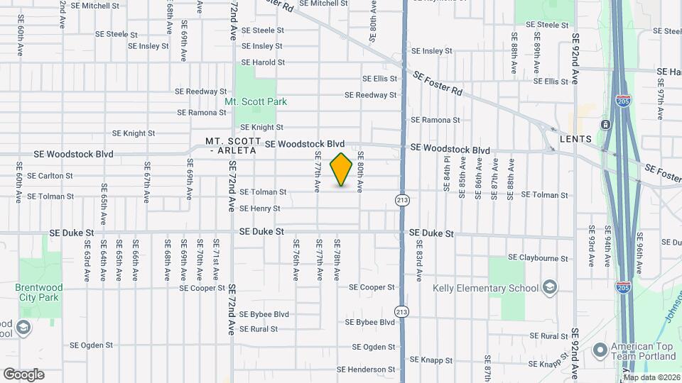 7819-7825 SE Tolman St Mapa y Detalles de la Ubicación