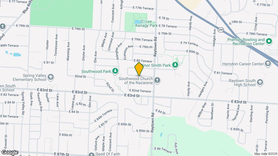 9801 E 81st Terrace Map and Location Details