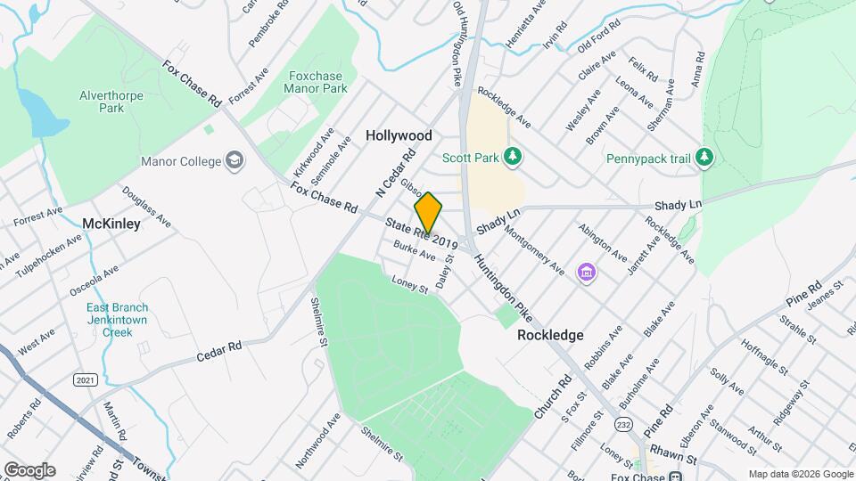 924 Fox Chase Rd, Unit 1st Floor Map and Location Details