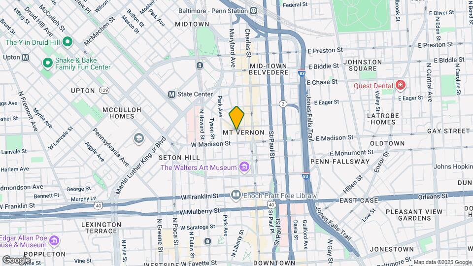 814 Cathedral St Map and Location Details