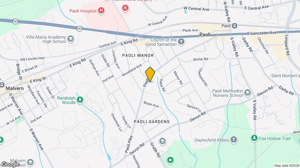 136 Paoli Pike Map and Location Details