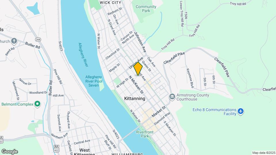 390 N McKean St Map and Location Details