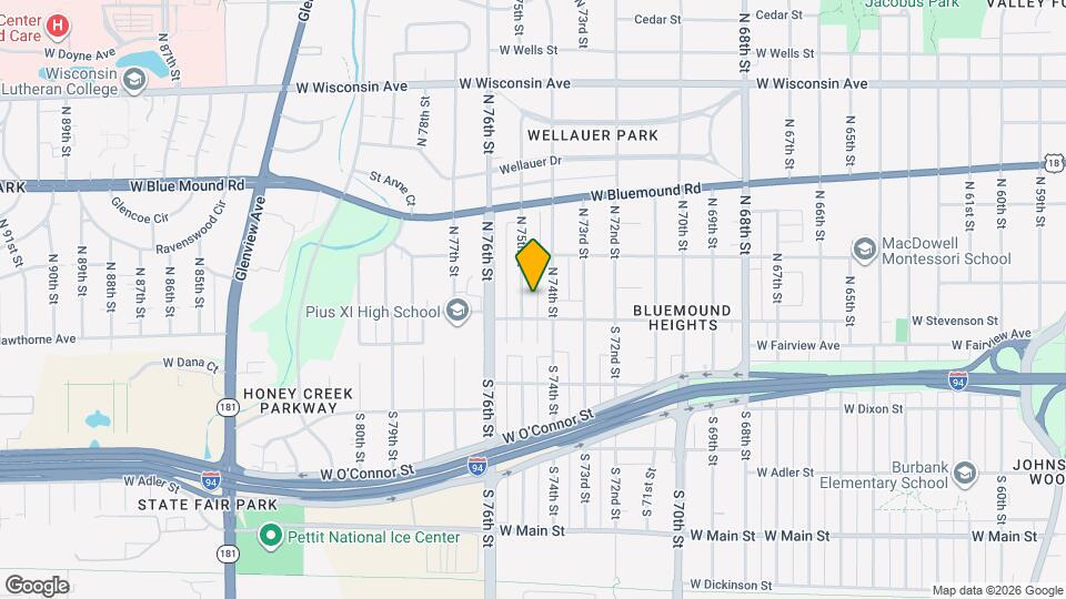 156 N 75th St Map and Location Details