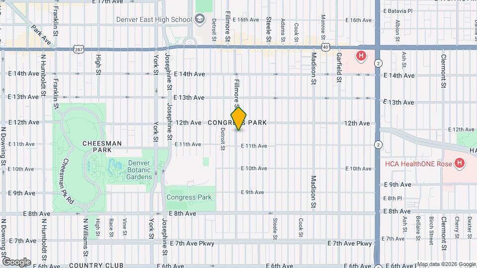 1142 Fillmore St, Unit 1142 Map and Location Details