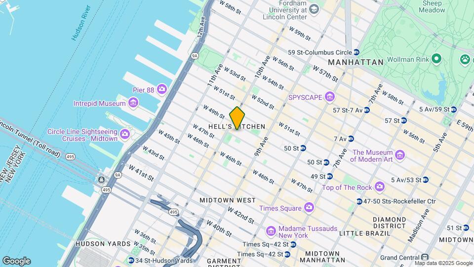 445 W 48th St Mapa y Detalles de la Ubicación